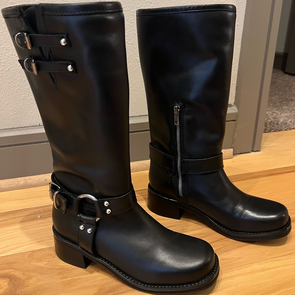 Steve Madden Bryanna Moto Boot - Black Leather